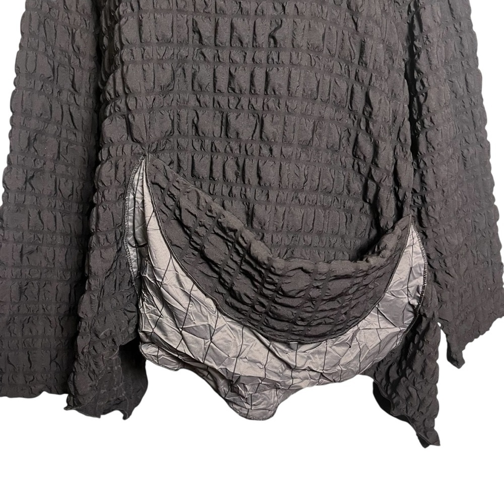 Heydari Black Textured Oversized Asymmetrical Lagenlook Top Size M - Picture 3 of 8